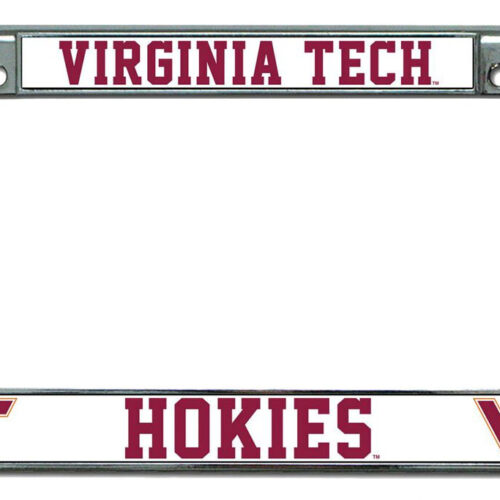 Virginia Tech Hokies License Plate Frame Chrome