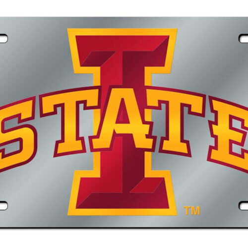 Iowa State Cyclones License Plate Laser Cut Silver – Special Order