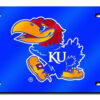 Kansas Jayhawks License Plate Laser Cut Navy – Special Order