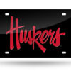 Nebraska Cornhuskers License Plate Laser Cut Black