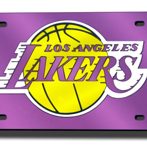 Los Angeles Lakers License Plate Laser Cut Light Purple