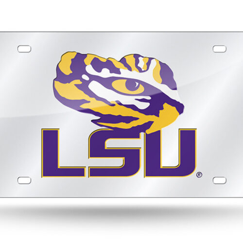 LSU Tigers License Plate Laser Cut Silver