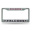 Atlanta Falcons License Plate Frame Chrome Silver/White Insert