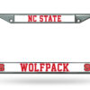 North Carolina State Wolfpack License Plate Frame Chrome