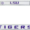 LSU Tigers License Plate Frame Chrome