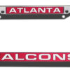 Atlanta Falcons License Plate Frame Laser Cut Chrome