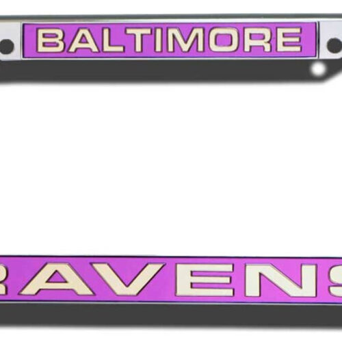 Baltimore Ravens License Plate Frame Laser Cut Chrome