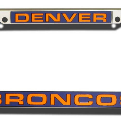 Denver Broncos License Plate Frame Laser Cut Chrome