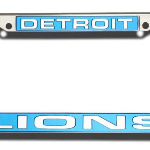 Detroit Lions License Plate Frame Laser Cut Chrome