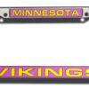 Minnesota Vikings License Plate Frame Laser Cut Chrome