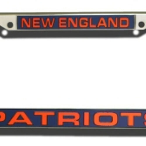 New England Patriots License Plate Frame Laser Cut Chrome