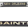 New Orleans Saints License Plate Frame Laser Cut Chrome