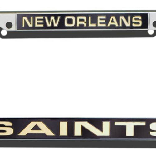 New Orleans Saints License Plate Frame Laser Cut Chrome