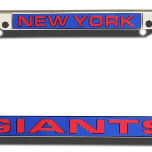 New York Giants License Plate Frame Laser Cut Chrome