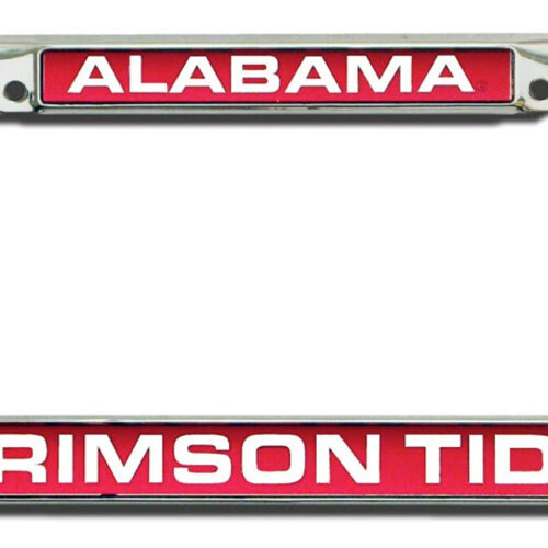 Alabama Crimson Tide License Plate Frame Laser Cut Chrome