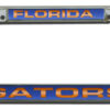 Florida Gators License Plate Frame Laser Cut Chrome