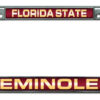 Florida State Seminoles License Plate Frame Laser Cut Chrome