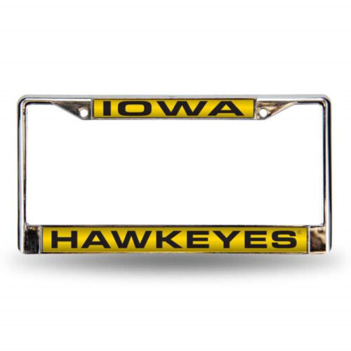 Iowa Hawkeyes Laser Cut Chrome License Plate Frame – Special Order