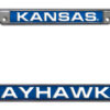 Kansas Jayhawks License Plate Frame Laser Cut Chrome