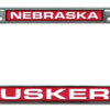 Nebraska Cornhuskers License Plate Frame Laser Cut Chrome