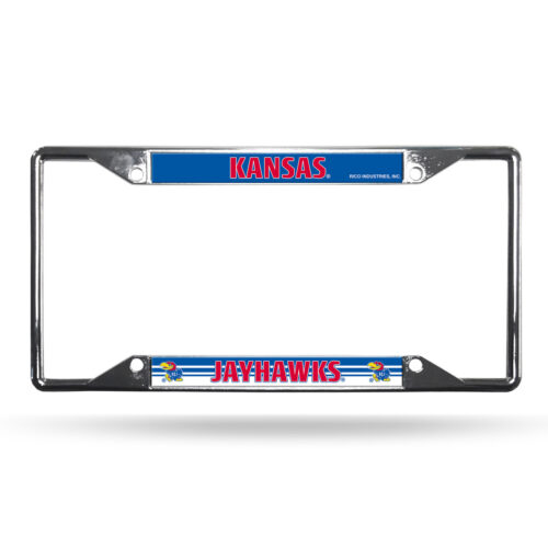 Kansas Jayhawks License Plate Frame Chrome EZ View – Special Order