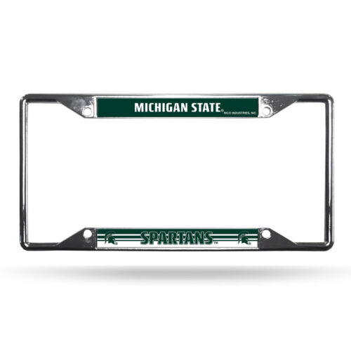 Michigan State Spartans License Plate Frame Chrome EZ View – Special Order