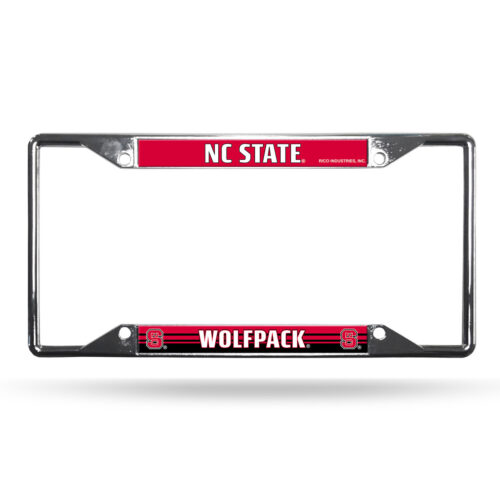 North Carolina State Wolfpack License Plate Frame Chrome EZ View – Special Order