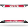 Wisconsin Badgers License Plate Frame Chrome EZ View – Special Order