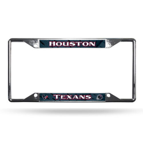 Houston Texans License Plate Frame Chrome EZ View