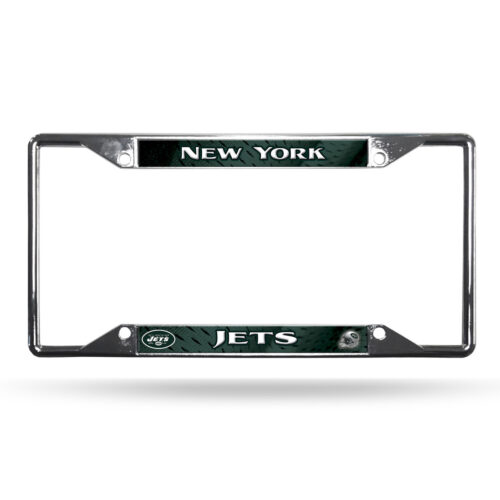 New York Jets License Plate Frame Chrome EZ View – Special Order