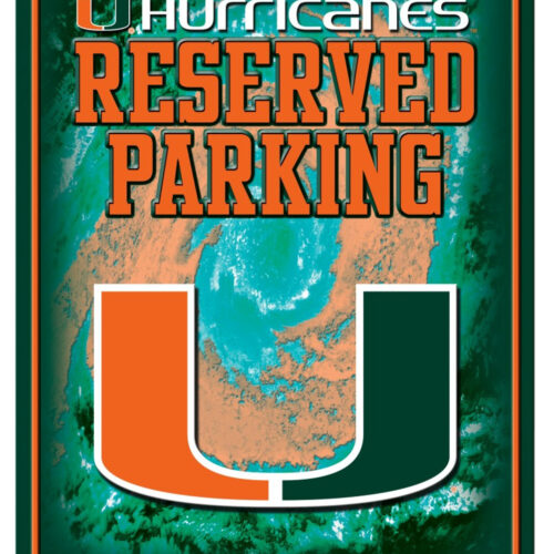 Miami Hurricanes Metal Parking Sign