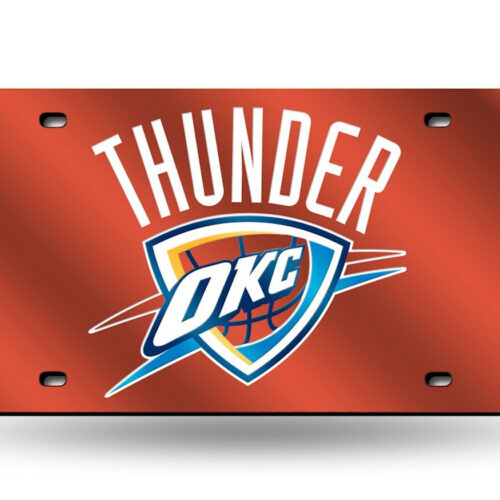 Oklahoma City Thunder License Plate Laser Cut Light Orange – Special Order