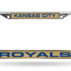 Kansas City Royals License Plate Frame Laser Cut Chrome Tan