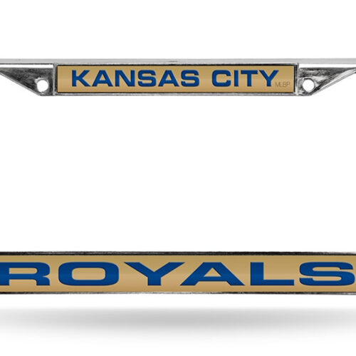 Kansas City Royals License Plate Frame Laser Cut Chrome Tan