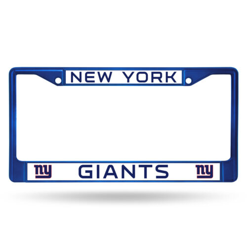 New York Giants License Plate Frame Metal Blue