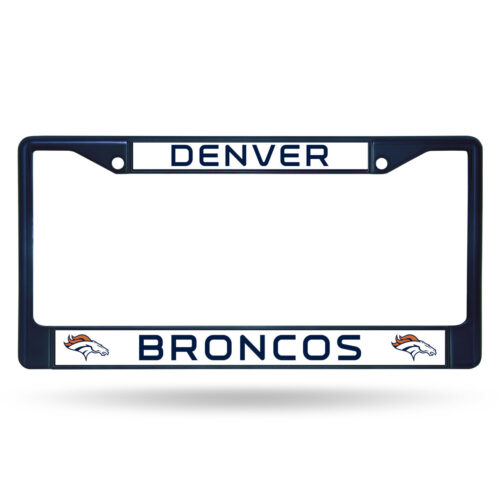 Denver Broncos License Plate Frame Metal Navy