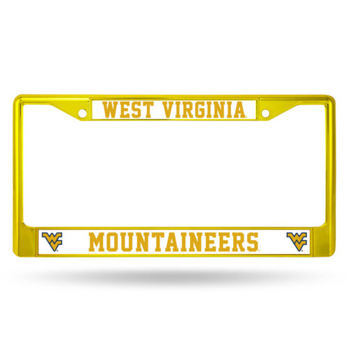 West Virginia Mountaineers License Plate Frame Metal Yellow – Special Order