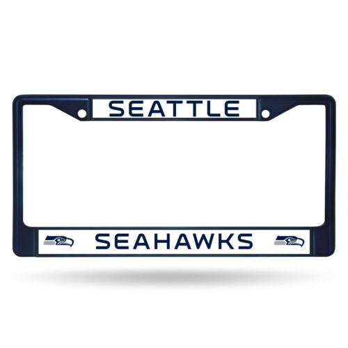 Seattle Seahawks License Plate Frame Metal Navy