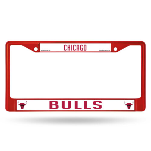 Chicago Bulls License Plate Frame Metal Red