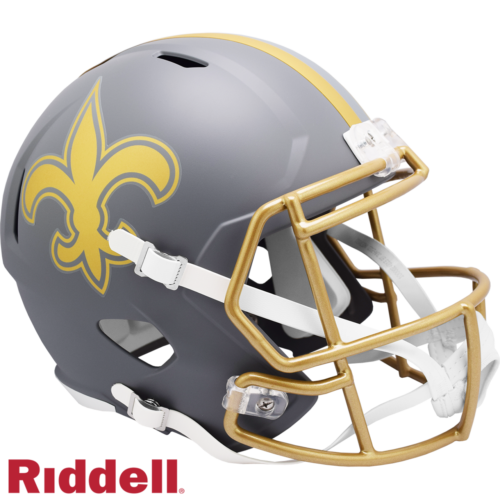 New Orleans Saints Helmet Riddell Replica Full Size Speed Style Slate Alternate