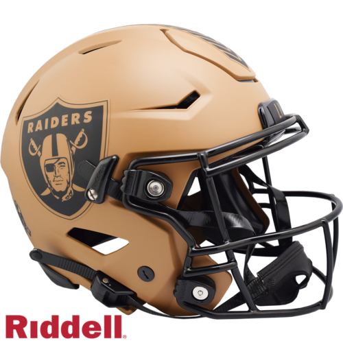 Las Vegas Raiders Helmet Riddell Authentic Full Size SpeedFlex Style Salute To Service 2023