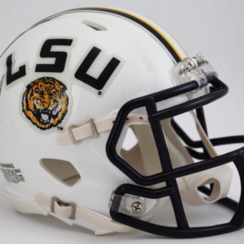 LSU Tigers Helmet Riddell Replica Mini Speed Style White Alternate – Special Order