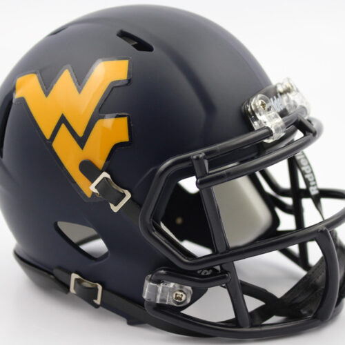 West Virginia Mountaineers Helmet – Riddell Replica Mini – Satin – Speed Style