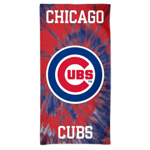 Chicago Cubs Towel 30×60 Beach Style Tie-Dye Design