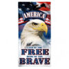 America Towel 30×60 Beach Style Land of the Free Home of the Brave Design – Special Order