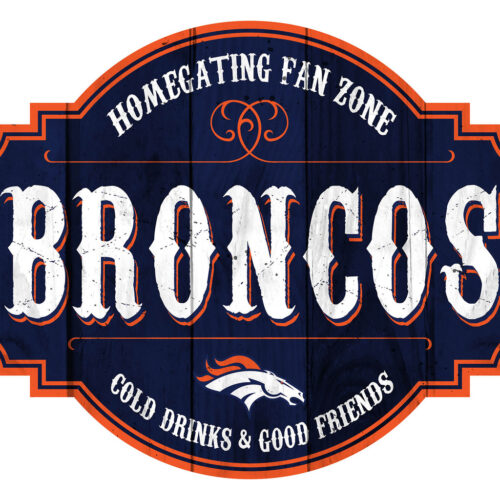 Denver Broncos Sign Wood 12 Inch Homegating Tavern